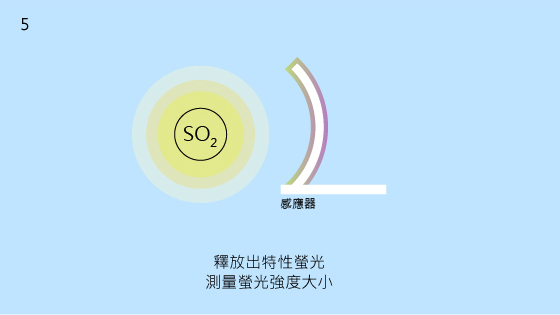 5.釋放出特性螢光 測量螢光強度大小